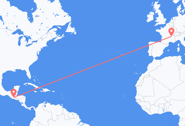 Ciudad de Guatemala a Lyon