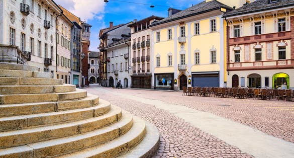Photo of the central area of Bellinzona, Switzerland.