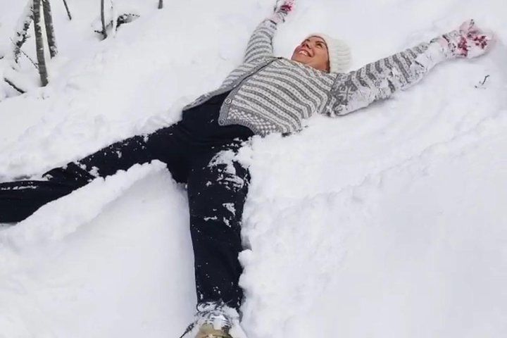 Skiing in winter wonderland