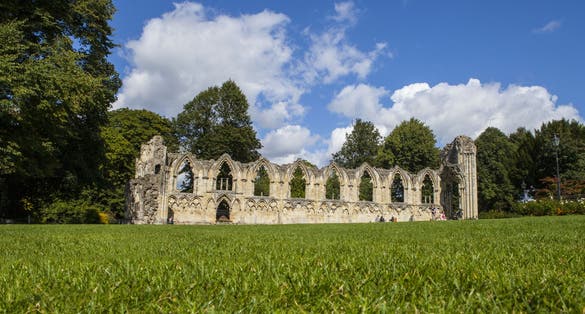 Photo of St. Marys Abbey Ruins situated in Museum Gardens in York, England.