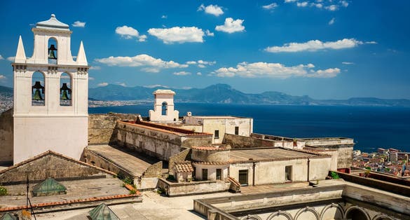 Bell tower in the Castle of Sant'Elmo in Naples, Italy.
