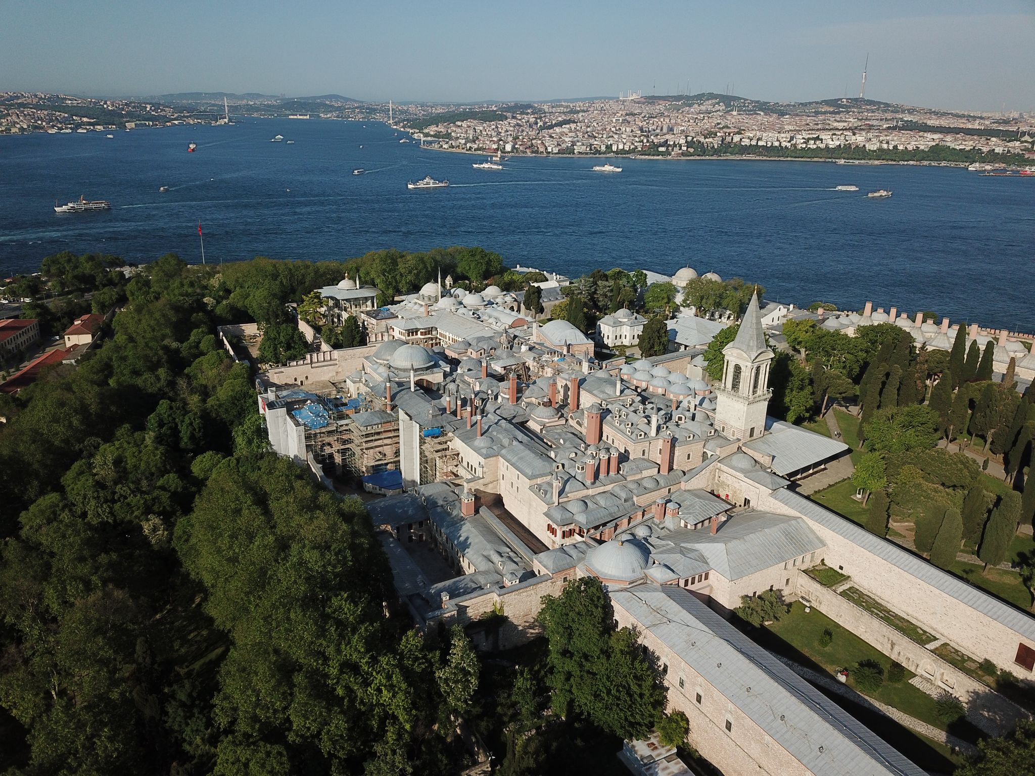 İstanbul Topkapi Palace Drone Above Aerial.