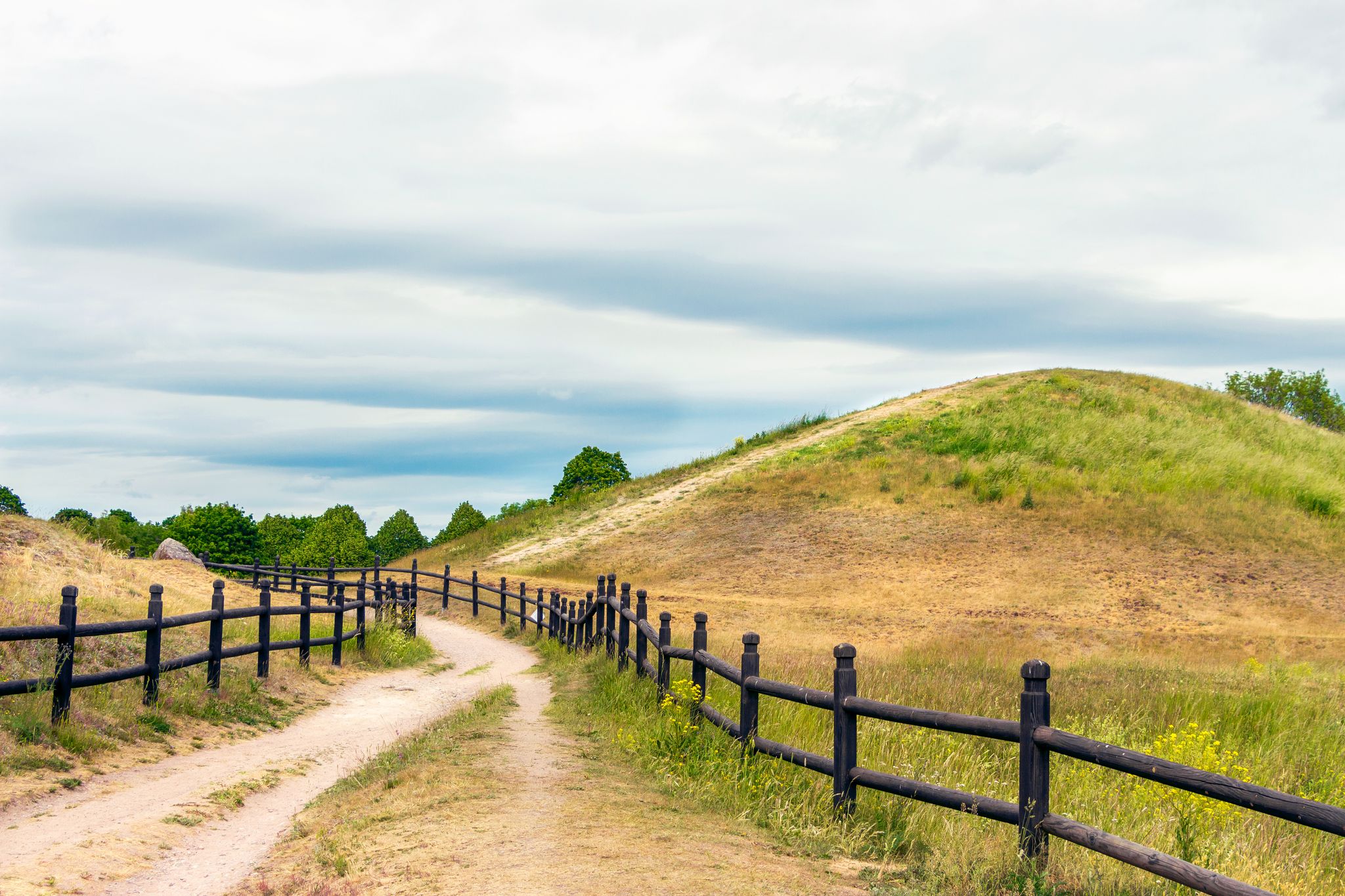 photo of road in Old Uppsala archaeological area in Gamla Uppsala, Sweden.