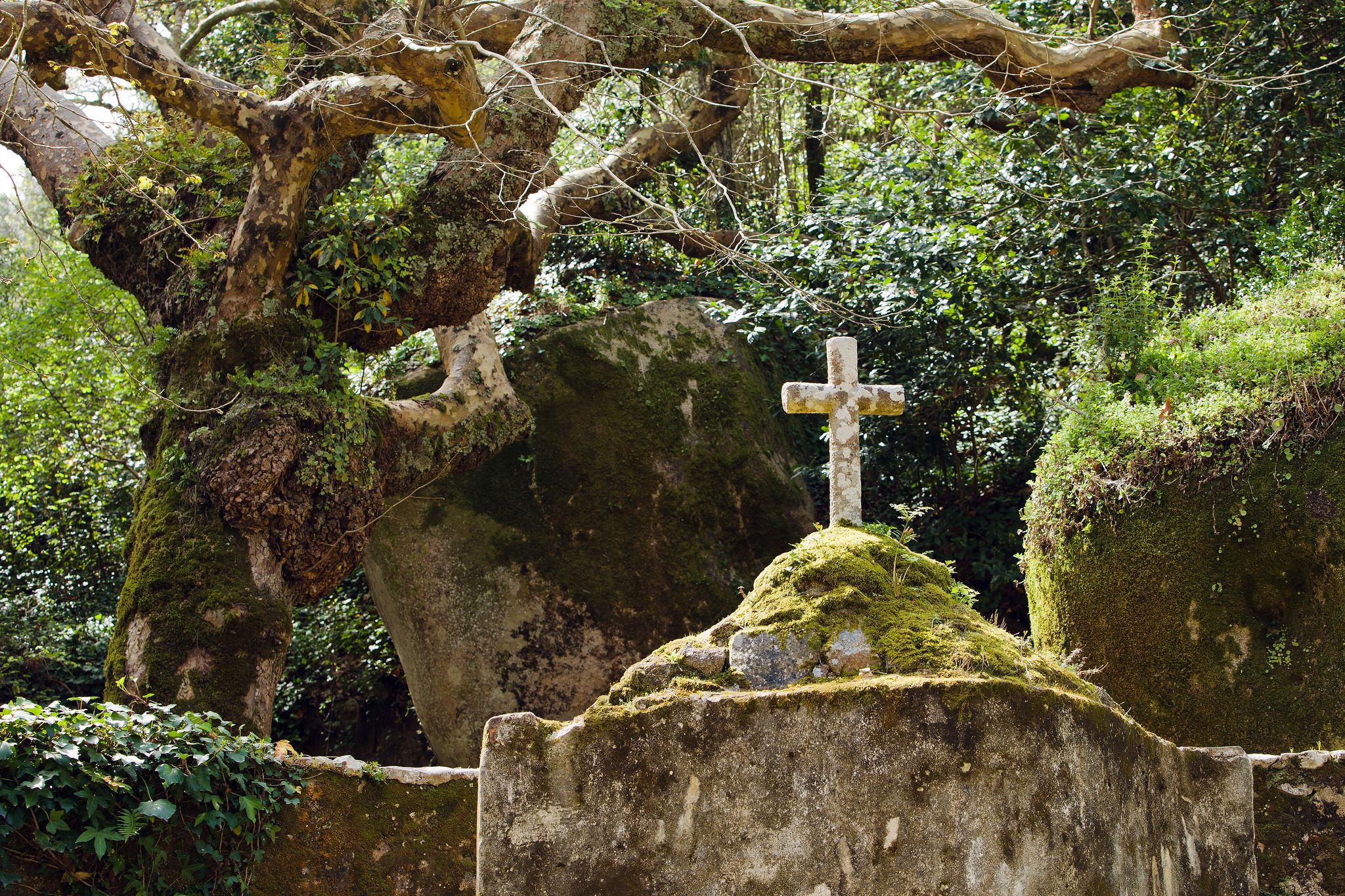 Photo of Ancient stone cross, Convent of the Capuchos (Sintra, Lisbon Region, Portugal.