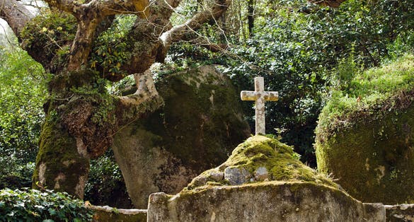 Photo of Ancient stone cross, Convent of the Capuchos (Sintra, Lisbon Region, Portugal.