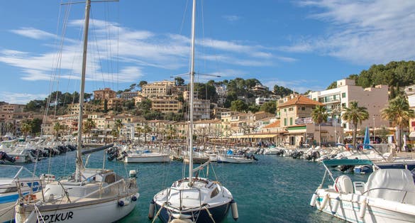 Aerial view of Porte de Soller, Mallorca island, Spain