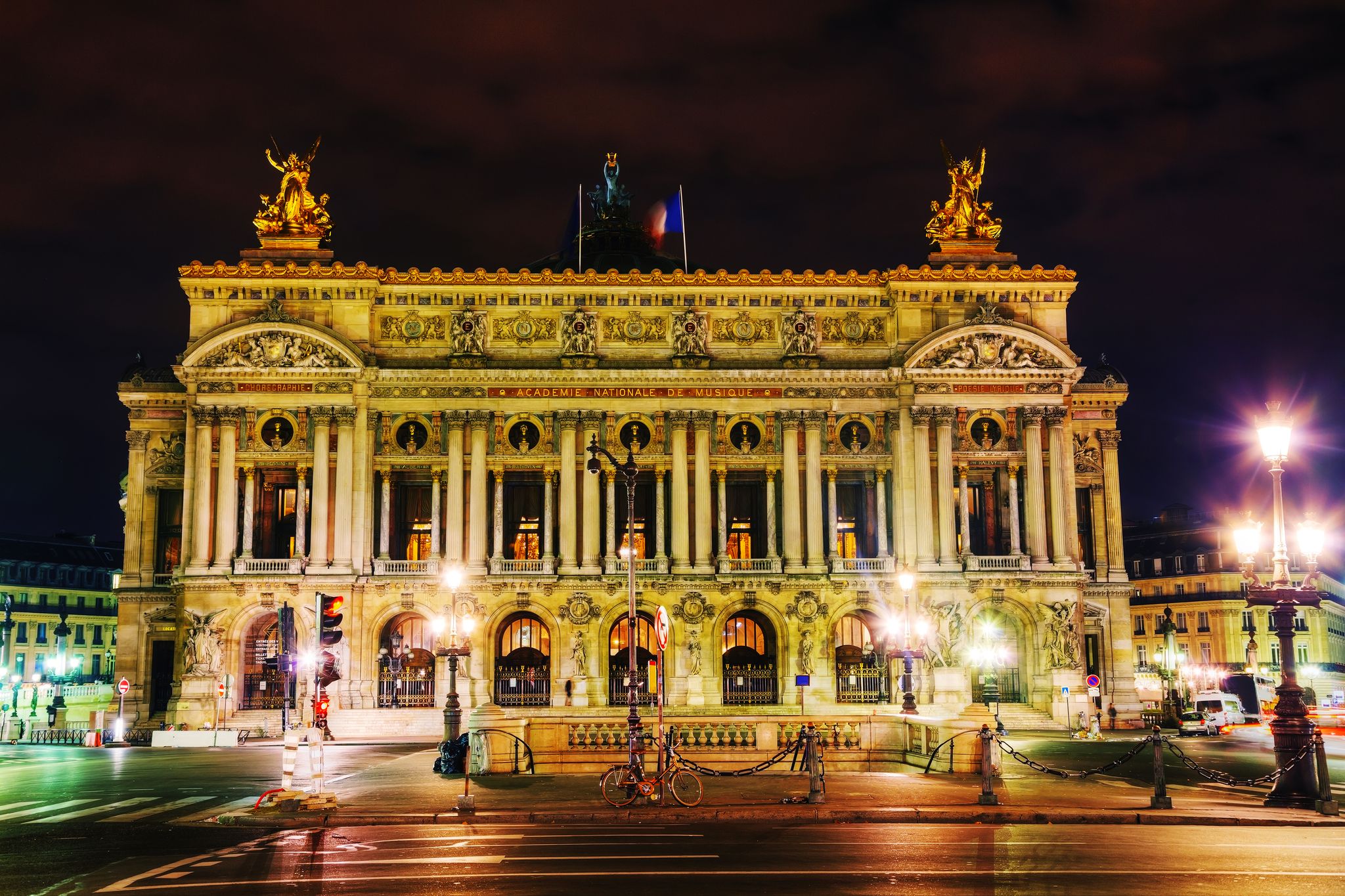 Photo of The Palais Garnier (National Opera House) in Paris, France in the night.
