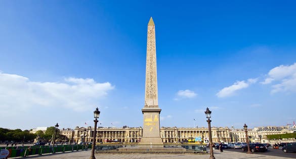 photo of Place de la Concorde and the Champs-Elysees at morning in Paris, France.