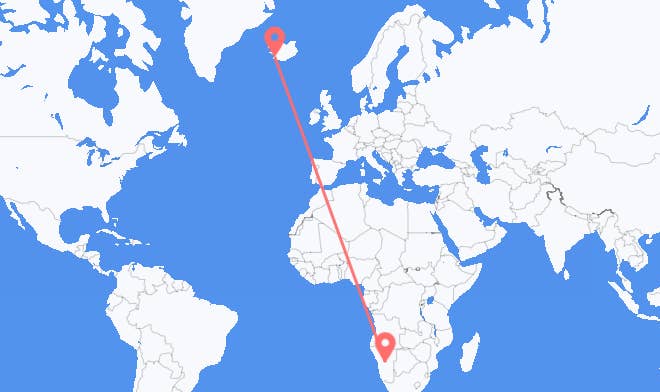 Windhoek to Reykjavik