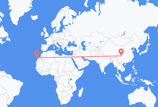 成都市 飞往 拉斯帕尔马斯