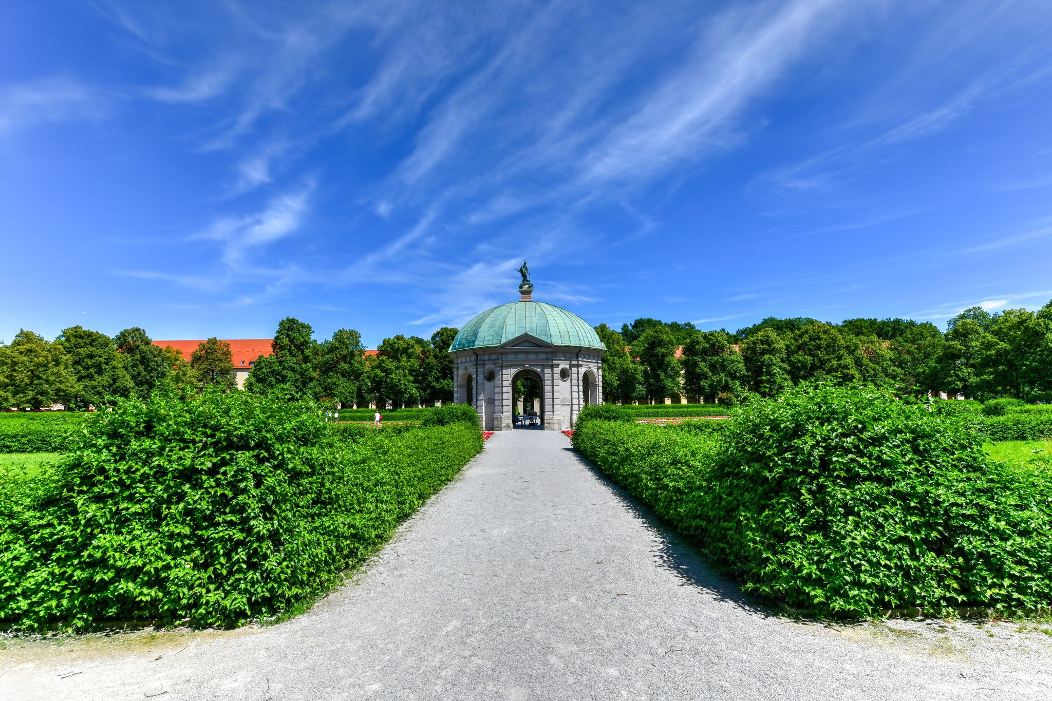 photo of view of Temple of Diana (Dianatempel) in the Court Yard (hofgarten) in Munich, Bavaria, Germany.,Munich Germany.