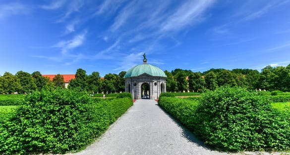 photo of view of Temple of Diana (Dianatempel) in the Court Yard (hofgarten) in Munich, Bavaria, Germany.,Munich Germany.