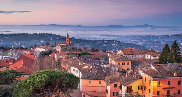 photo of view  ofPerugia, Italy town skyline in the morning.