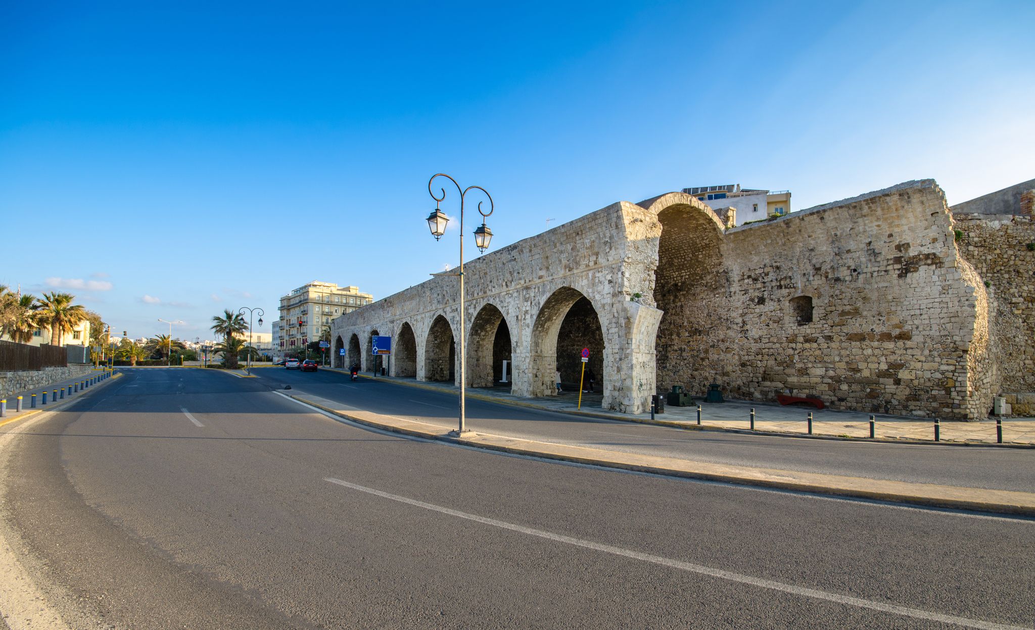 photo of view of Neoria, old venetian walls of the shipyards at Heraklion, Crete, Greece..