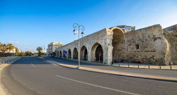 photo of view of Neoria, old venetian walls of the shipyards at Heraklion, Crete, Greece..