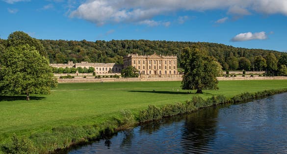 Chatsworth House in the Peak District, England.