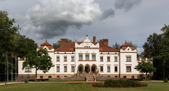 rokiskis manor in sunny day,lithuania