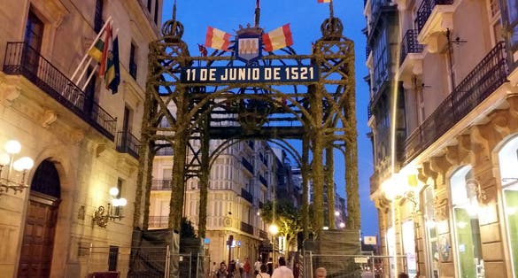 Arch of Saint Barnabas. in Logrono, La Rioja region, Spain