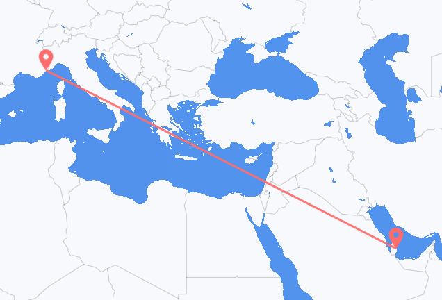 Doha to Nice
