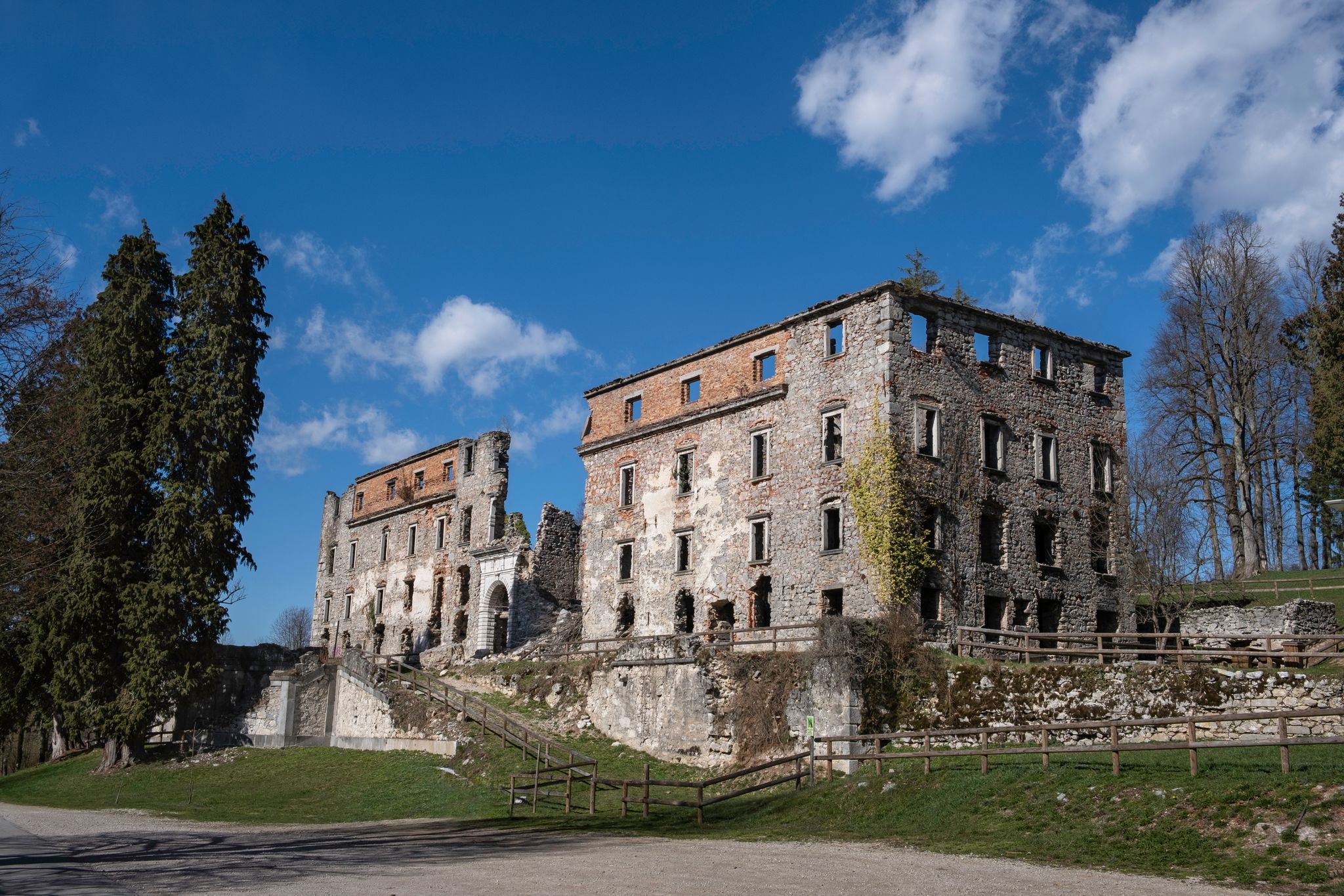 Photo of Scenic remains of Haasberg Castle near Planina, Slovenia.