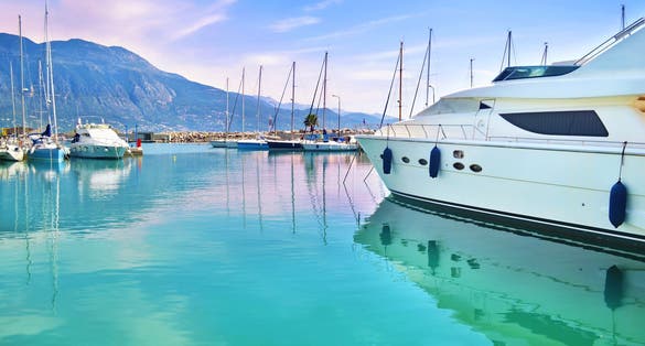Photo of boats at Kalamata port Peloponnese Greece.