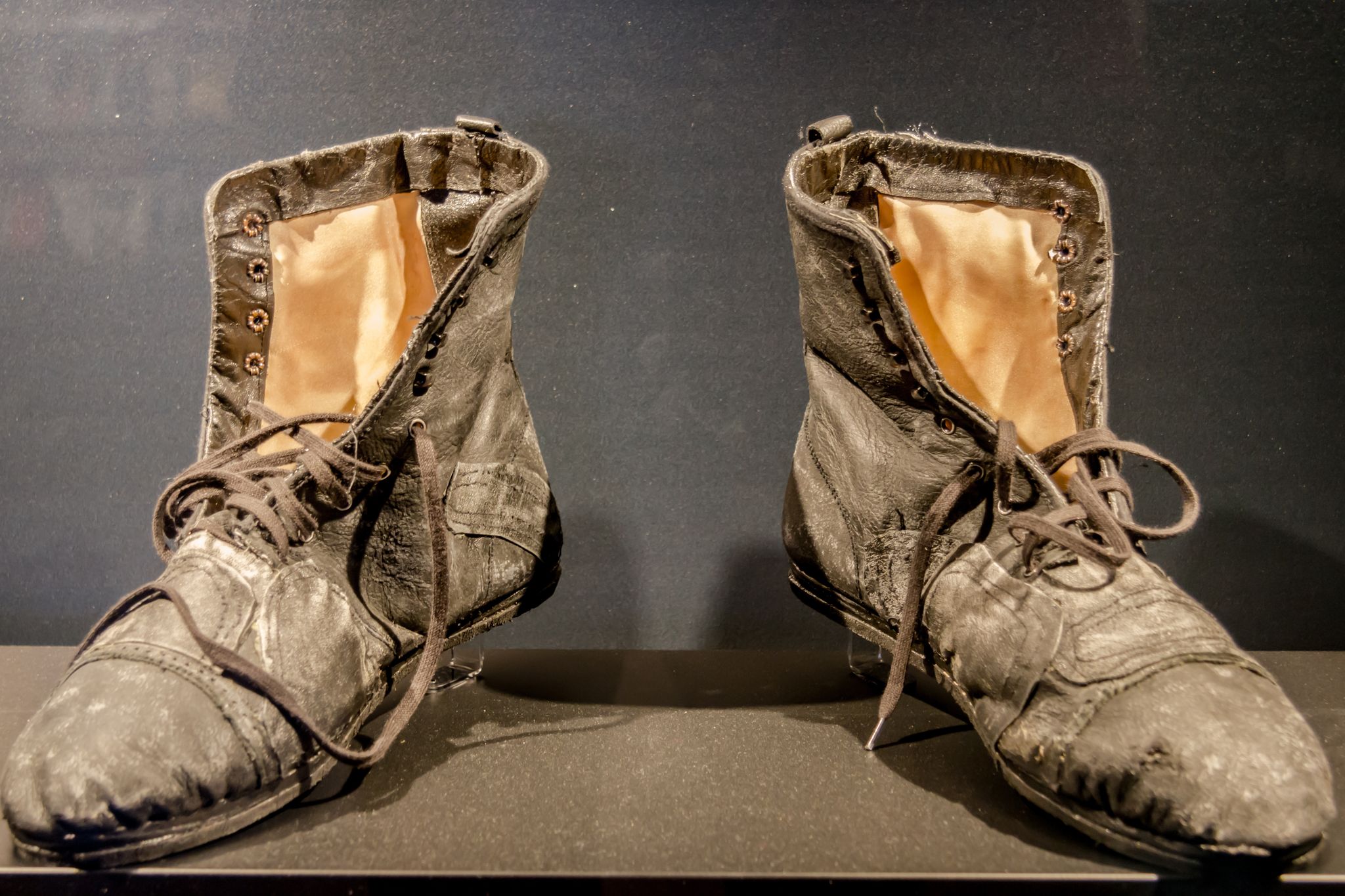 Photo of Charlie Chaplin's old shoes are at Chaplin's World museum, Switzerland.