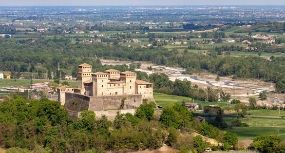 castles of parma montechiarugolo and torrechiara ancient medieval fortresses parma italy europe