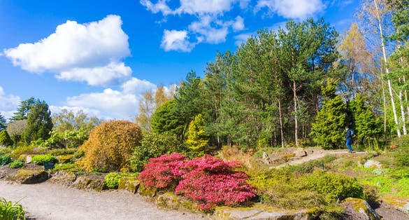 Royal Botanic Garden park center of Edinburgh city, Scotland.