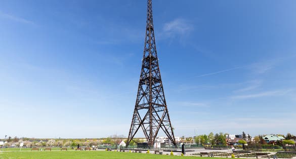 historic radiostation tower in Gliwice, Poland (the highest wooden building on the world - 111m)