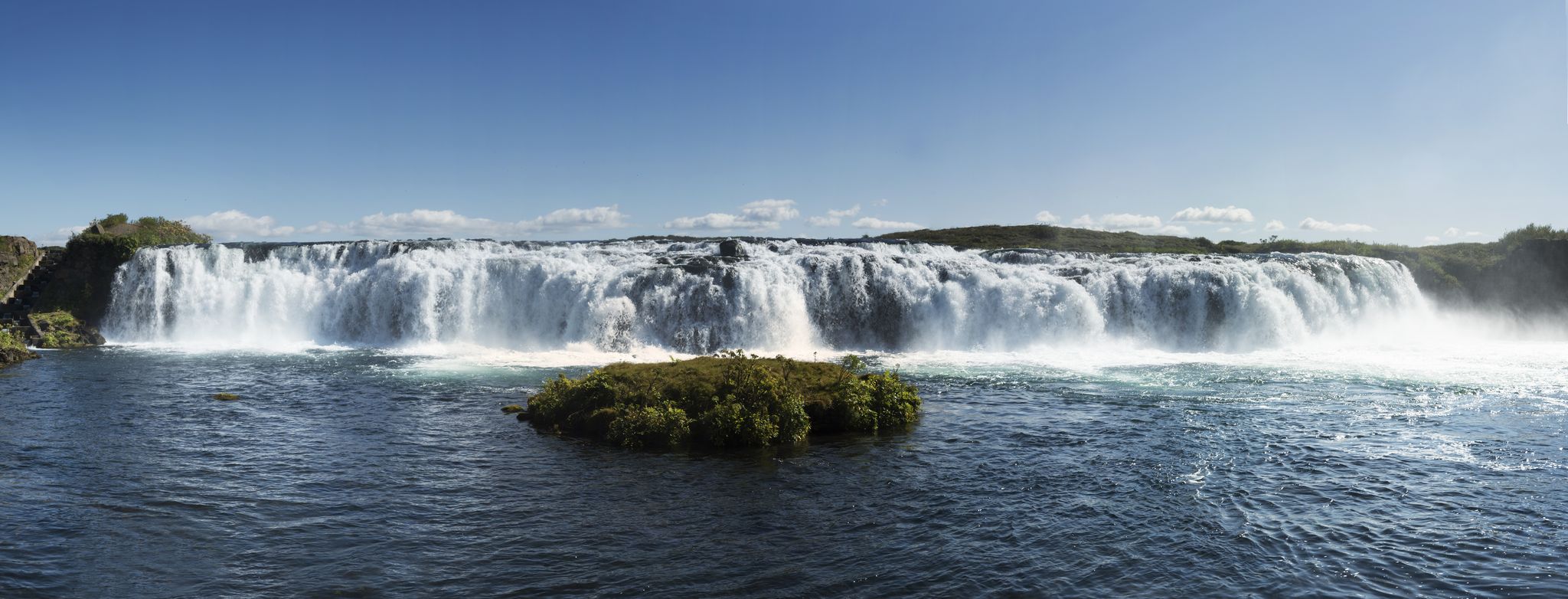 photo of Panorama of Iceland's Skograektarrertor - Faxi Waterfall .