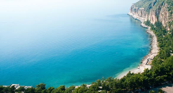 Photo of aegean seashore in Nafplio, Greece.