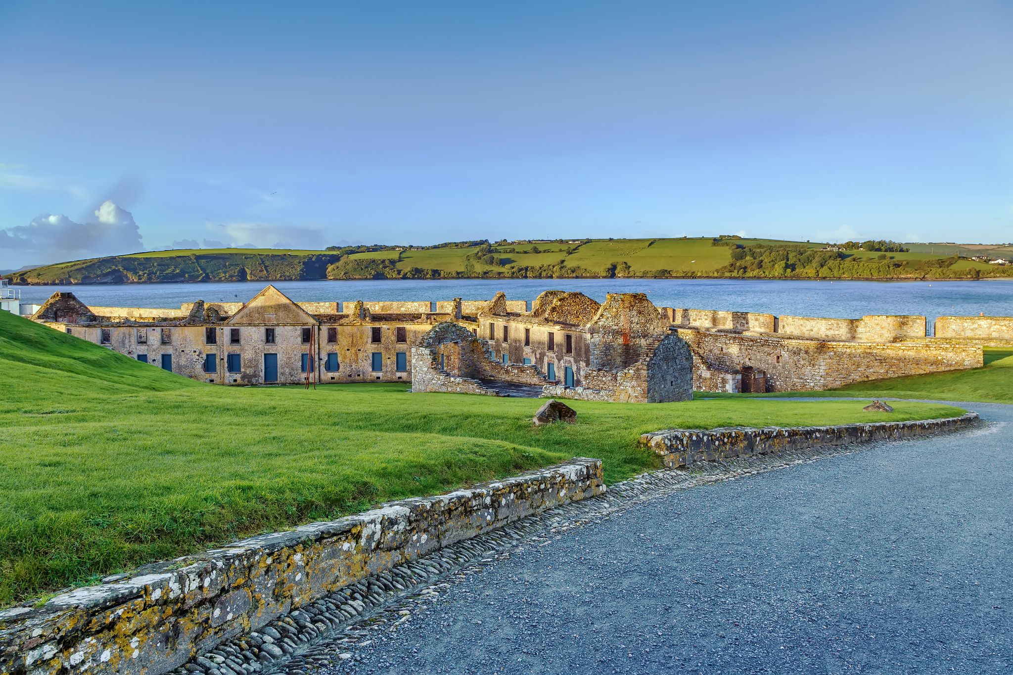photo of view of Charles Fort is a trace italien fortification, a bastion fort in Kinsale, Ireland.