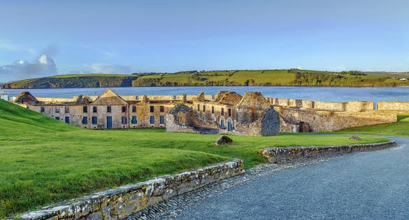 photo of view of Charles Fort is a trace italien fortification, a bastion fort in Kinsale, Ireland.