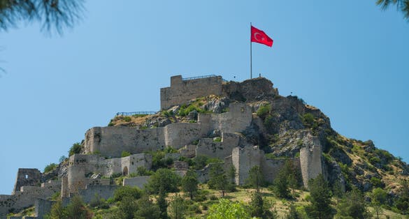 Turkish flag in Amasya castle