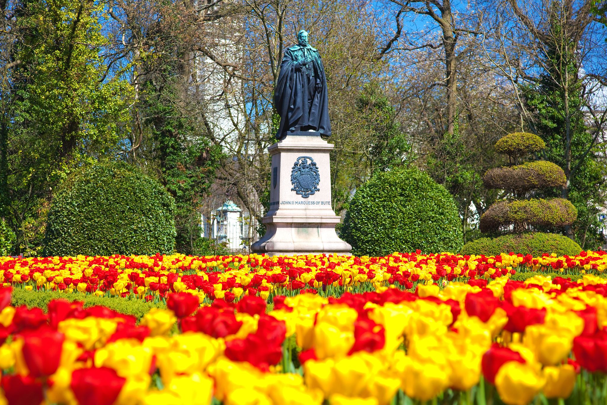 Statue of John 111 Marquess of Bute, Public Garden, Cardiff, Wales, UK.