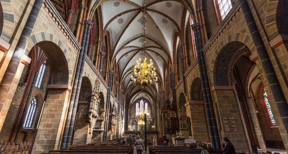 Interior of the Bremer Dom Cathedral in the city of Bremen. April 5, 2014 in Bremen, Germany