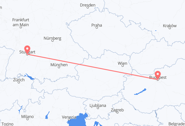 Budapest to Stuttgart