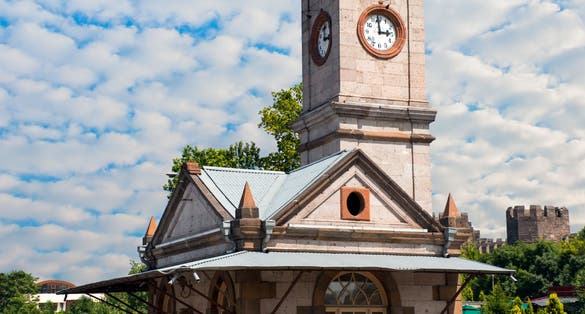 photo of Kayseri Clock Tower in morning in Kayseri, Turkey.
