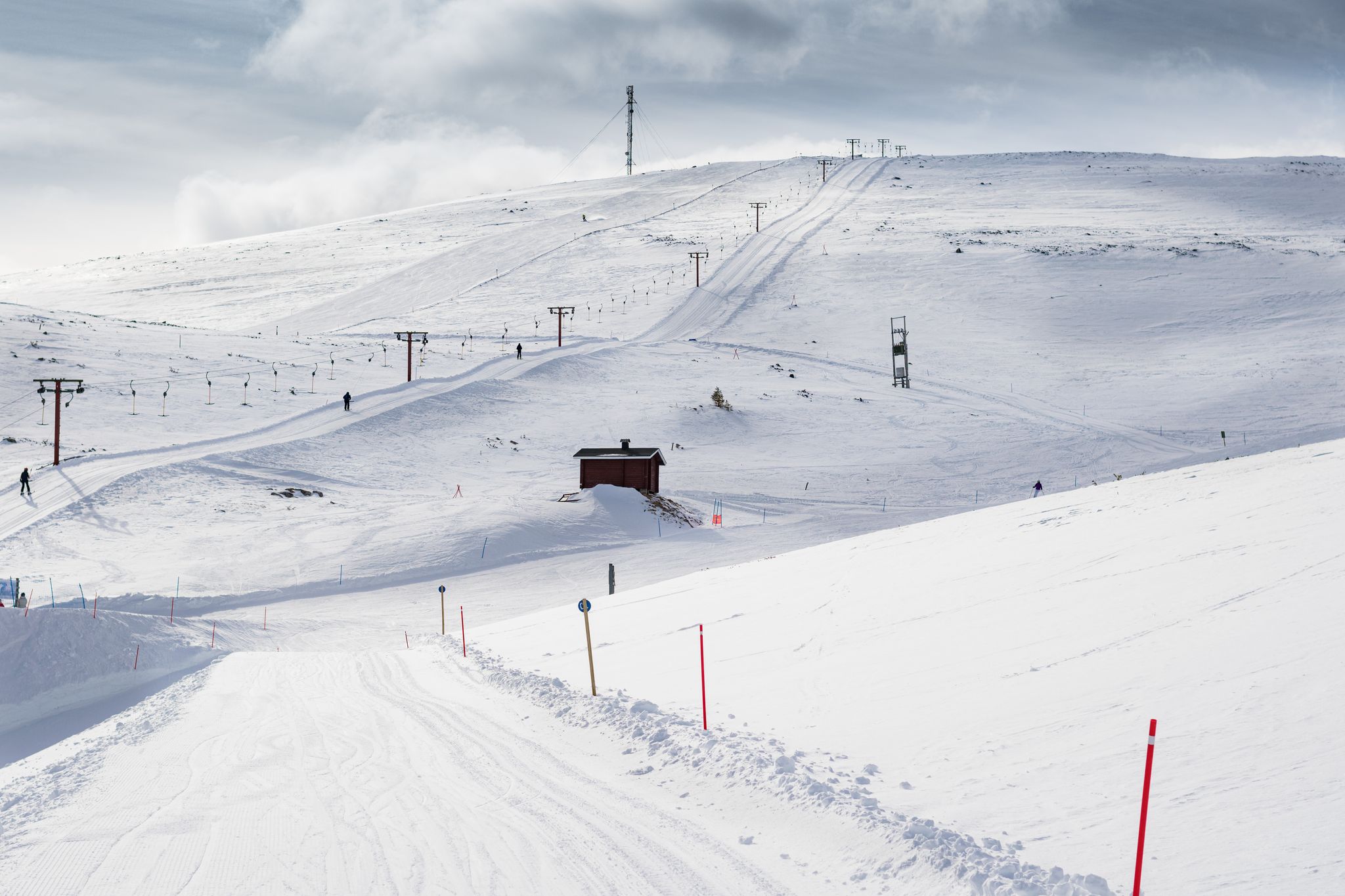 Photo of ski lift and ski slopes at fell of Ylläs, Finland.