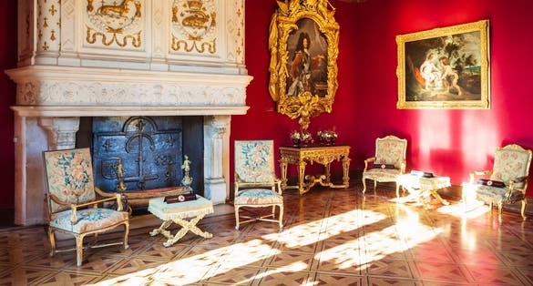 Photo of Chateau de Chenonceau interior, french castle near Chenonceaux village, Loire valley in France.
