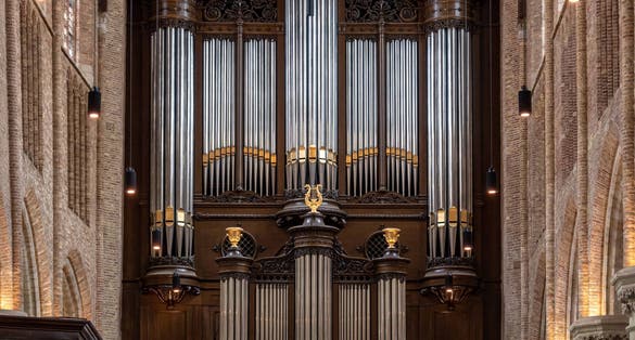 photo of inside (the organ at Nieuwe Kerk Delft) in Delft, the Netherlands.