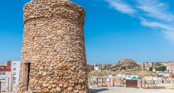 Photo of Roman ruins at cerro del molinete archeological park in Cartagena, Spain.