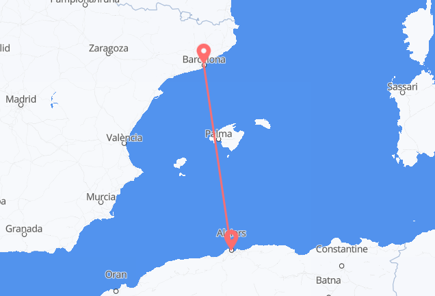 Algiers to Barcelona