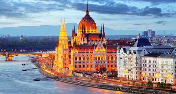 Photo of the parliament at night, Budapest, Hungary. 