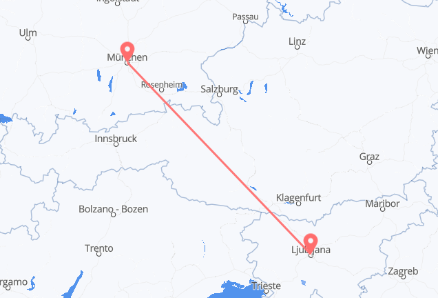 München nach Ljubljana