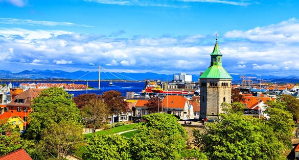 Stavanger, Norway: panoramic landscape from the top.