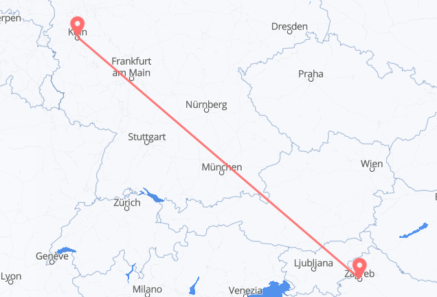 Zagreb to Cologne