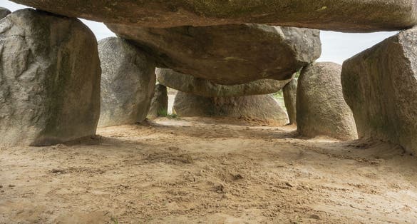 photo of inner view of Dolmen D54 in Het Schier, the Netherlands.