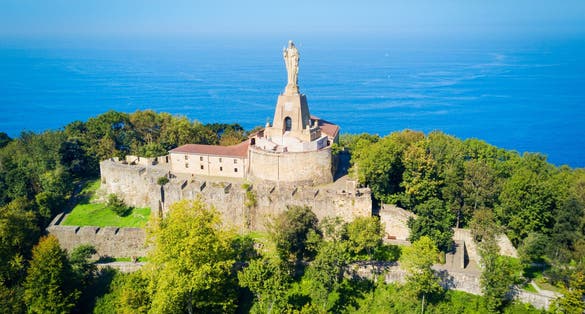 Photo of Mota Castle or Castillo de la Mota or Motako Gaztelua on Monte Urgull mountain in San Sebastian or Donostia city in Spain.