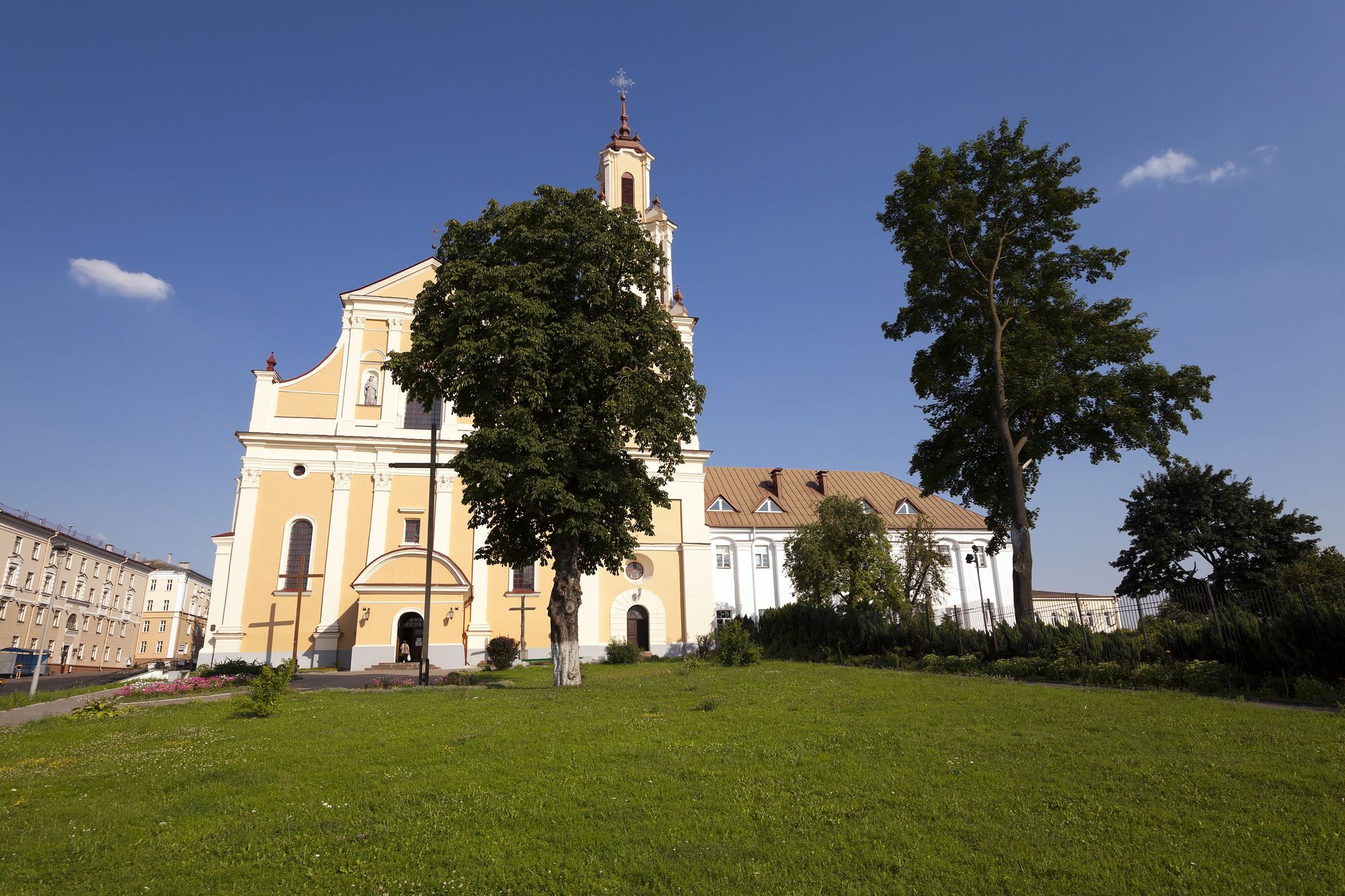 photo of view of Catholic church of the Discovery of the Holy Cross and the Monastery of Bernardine. Grodno. Belarus.
